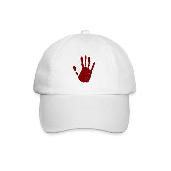 Blutiger Handabdruck - Baseballkappe - Weiß/Weiß - Vorne