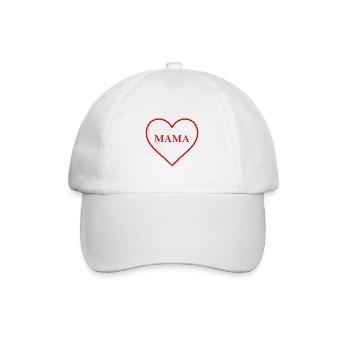 Herz Mama - Baseballkappe - Weiß/Weiß - Vorne