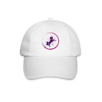 pinkes Einhorn - Baseballkappe - Weiß/Weiß - Vorne