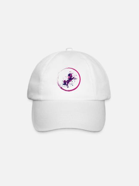 pinkes Einhorn - Baseballkappe - Weiß/Weiß