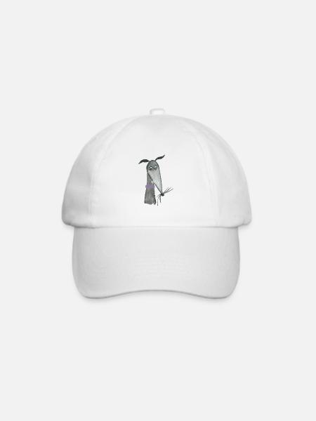 Windhund schwarz - Baseballkappe - Weiß/Weiß