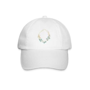Trendy Greenery 1 personalisierbar - Baseballkappe - Weiß/Weiß - Vorne