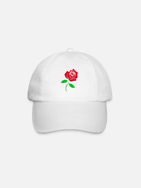 Blumen Rote Rose Romantische Geschenkidee - Baseballkappe - Weiß/Weiß