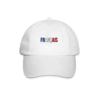 Französisches Flaggenlandland blau weiß rotes Logo - Baseballkappe - Weiß/Weiß - Vorne