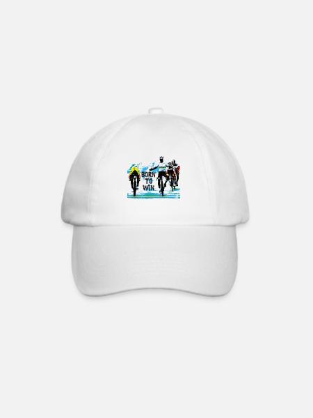 born to win #1 - Radsport - Baseballkappe - Weiß/Weiß