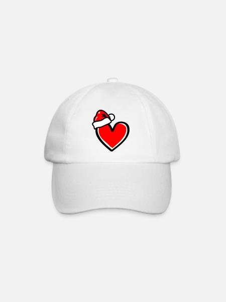 Herz Weihnachten Xmas - Baseballkappe - Weiß/Weiß