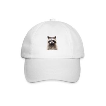 Waschbär Racoon - Baseballkappe - Weiß/Weiß - Vorne