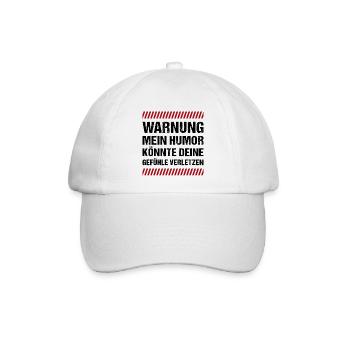 Warnung mein Humor könnte deine Gefühle Verletzen - Baseballkappe - Weiß/Weiß - Vorne