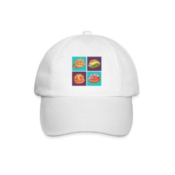 German Streetfood Kollektion Kunstwerk Essen to go - Baseballkappe - Weiß/Weiß - Vorne