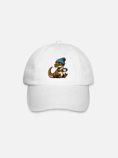 Baby Tea Rex Dino Dinosaurier Beanie Mütze Tee - Baseballkappe - Weiß/Weiß