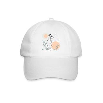 Eleganter Gepard - Baseballkappe - Weiß/Weiß - Vorne