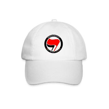 Antifa - Bunt statt Braun - Baseballkappe - Weiß/Weiß - Vorne