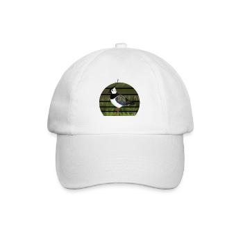 jz.birds Kiebitz Vogel Design - Baseballkappe - Weiß/Weiß - Vorne