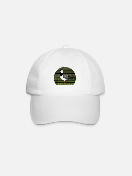 jz.birds Kiebitz Vogel Design - Baseballkappe - Weiß/Weiß