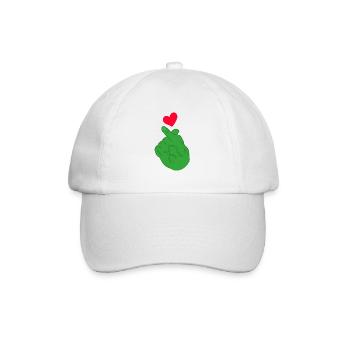 Heart finger - Baseballkappe - Weiß/Weiß - Vorne