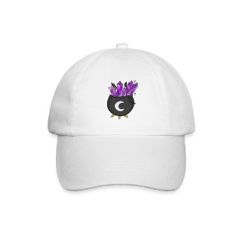 Hexenkessel mit Kristallen - Baseballkappe - Weiß/Weiß - Vorne