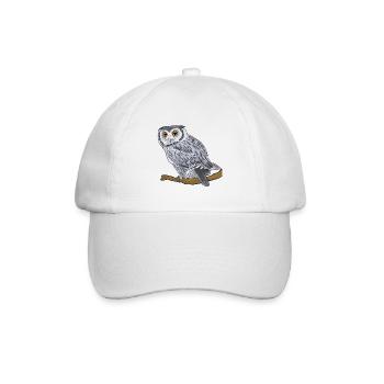 Uhu, Eule - Baseballkappe - Weiß/Weiß - Vorne