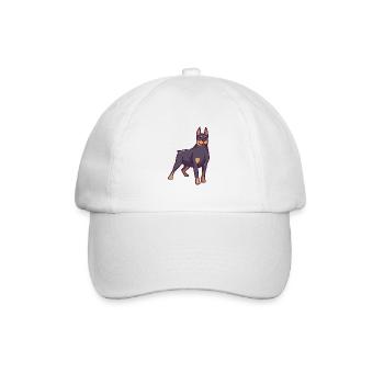 Doberman Pinscher - Baseballkappe - Weiß/Weiß - Vorne