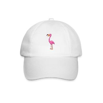 Cartoon Flamingo - Baseballkappe - Weiß/Weiß - Vorne