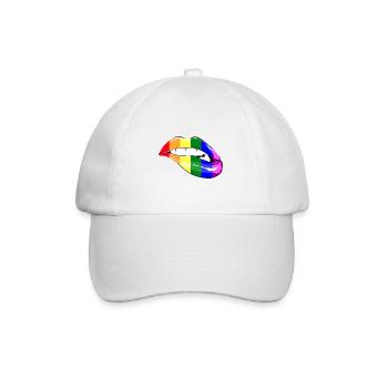 LGBT Regenbogen Lippen für Homosexuelle Gay Lesbia - Baseballkappe - Weiß/Weiß - Vorne