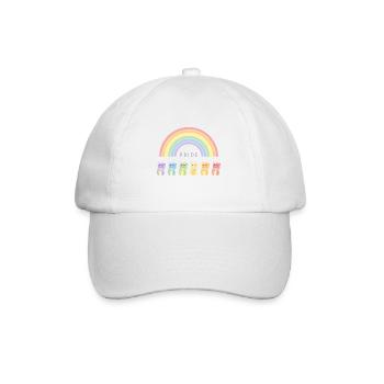 Winkekatze Regenbogen Pride Month - Baseballkappe - Weiß/Weiß - Vorne