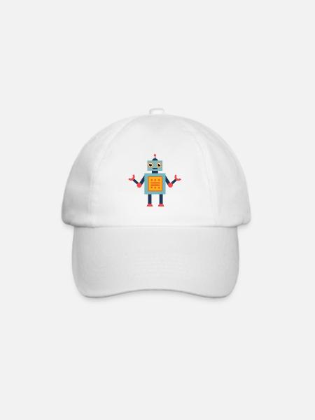 Roboter - Baseballkappe - Weiß/Weiß