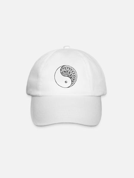 Mandala Yin-Yang - Baseballkappe - Weiß/Weiß
