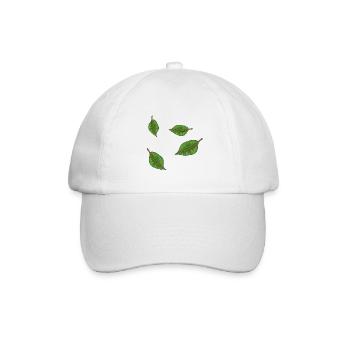 grüne blätter symbol muster - Baseballkappe - Weiß/Weiß - Vorne