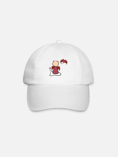 herz teufel böse mensch symbol - Baseballkappe - Weiß/Weiß