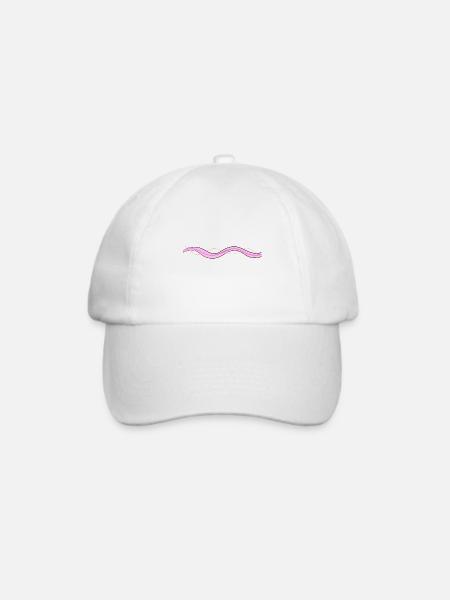 linie welle strich pink - Baseballkappe - Weiß/Weiß