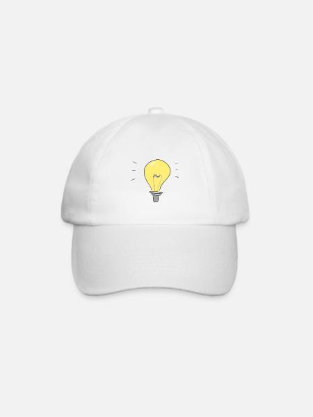 glühbirne licht symbol leuchten - Baseballkappe - Weiß/Weiß