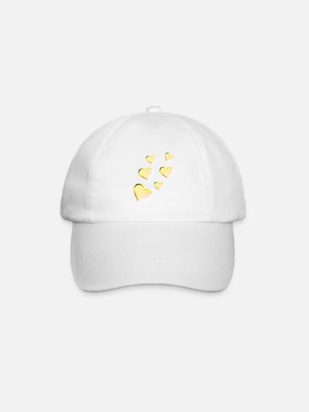 Muster Herzen Gold Glitzer HerzMuster Herzen Gold - Baseballkappe - Weiß/Weiß