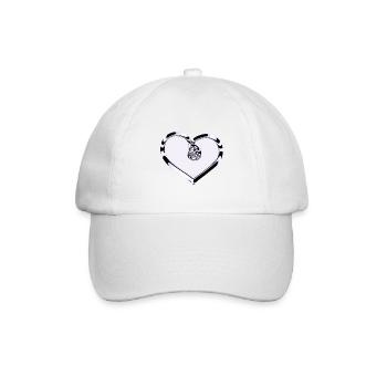 Herz Symbol glänzend Lila - Baseballkappe - Weiß/Weiß - Vorne