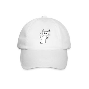 Katze gruselig wütend wut Tier - Baseballkappe - Weiß/Weiß - Vorne