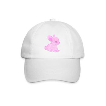 Hase Symbol Tier Baby pink glitzer - Baseballkappe - Weiß/Weiß - Vorne