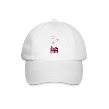 geschenk symbol schenken herzen weihnachten - Baseballkappe - Weiß/Weiß - Vorne