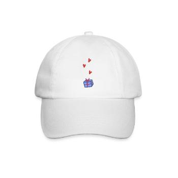 geschenk symbol weihnachten herzen blau - Baseballkappe - Weiß/Weiß - Vorne
