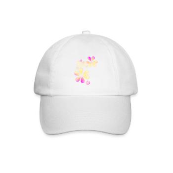 gelbe Blumen Muster Form Blüten - Baseballkappe - Weiß/Weiß - Vorne