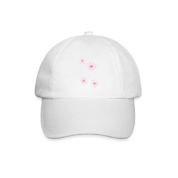 rosa blumen muster blüten symbol - Baseballkappe - Weiß/Weiß - Vorne
