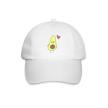 Avocado Cartoon herz Essen Figur - Baseballkappe - Weiß/Weiß - Vorne