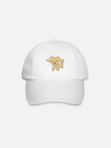 Hund symbol Haustier tier cartoon braun - Baseballkappe - Weiß/Weiß