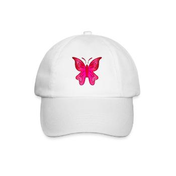 schmetterling pink symbol insekt tier glitzer - Baseballkappe - Weiß/Weiß - Vorne