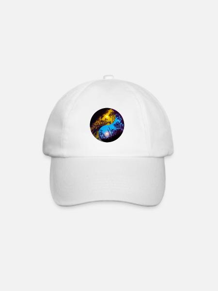 Yin und Yang von Mond und Sonnenlicht - Baseballkappe - Weiß/Weiß