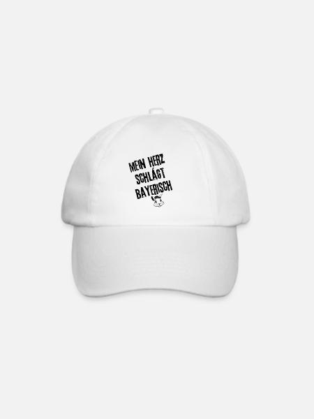 BayernHerzschlag | Redewendung - Baseballkappe - Weiß/Weiß
