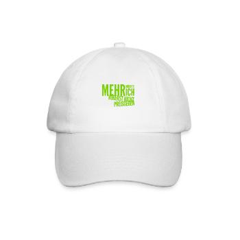 mehr sage ich nicht - Baseballkappe - Weiß/Weiß - Vorne