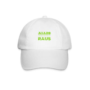 alle müssen raus - Baseballkappe - Weiß/Weiß - Vorne