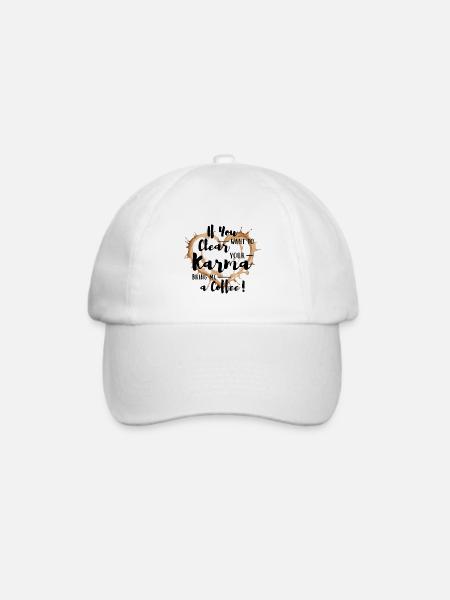 Kläre dein Karma - Bring mir einen Kaffee! - Baseballkappe - Weiß/Weiß