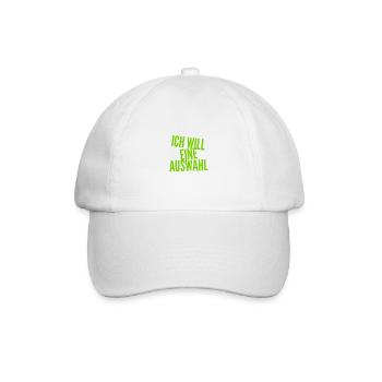 ich will eine Wahl - Baseballkappe - Weiß/Weiß - Vorne