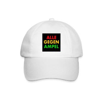 Alle gegen ampel - Baseballkappe - Weiß/Weiß - Vorne