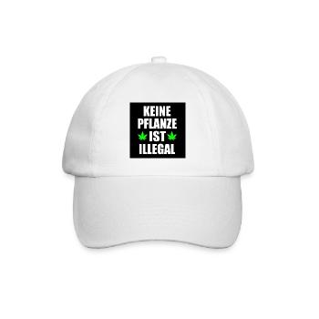 keine pflanze ist illegal - Baseballkappe - Weiß/Weiß - Vorne